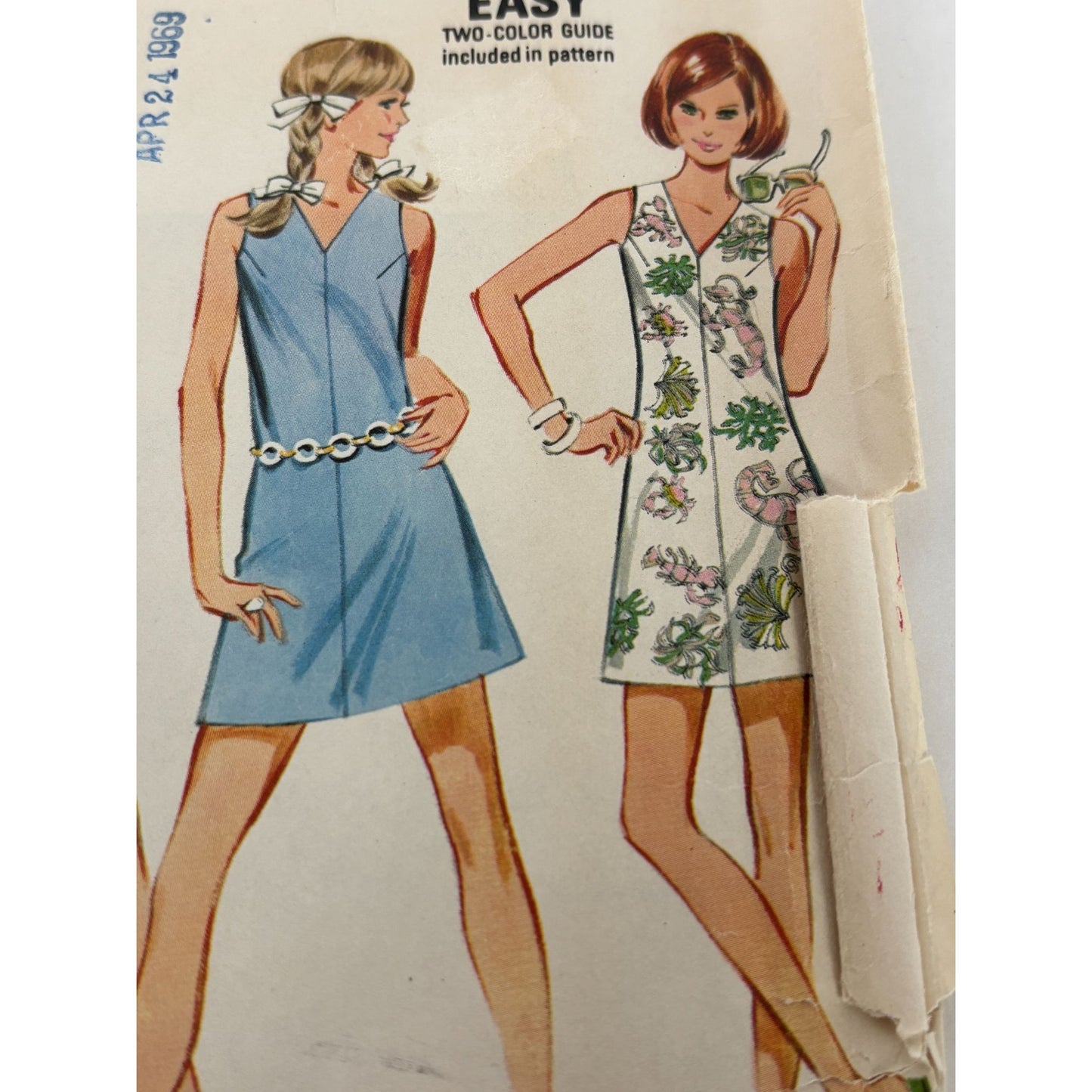 McCalls Sewing Pattern 9797 Mini Dress Vintage Summer Fashion 1960s Easy UC 12