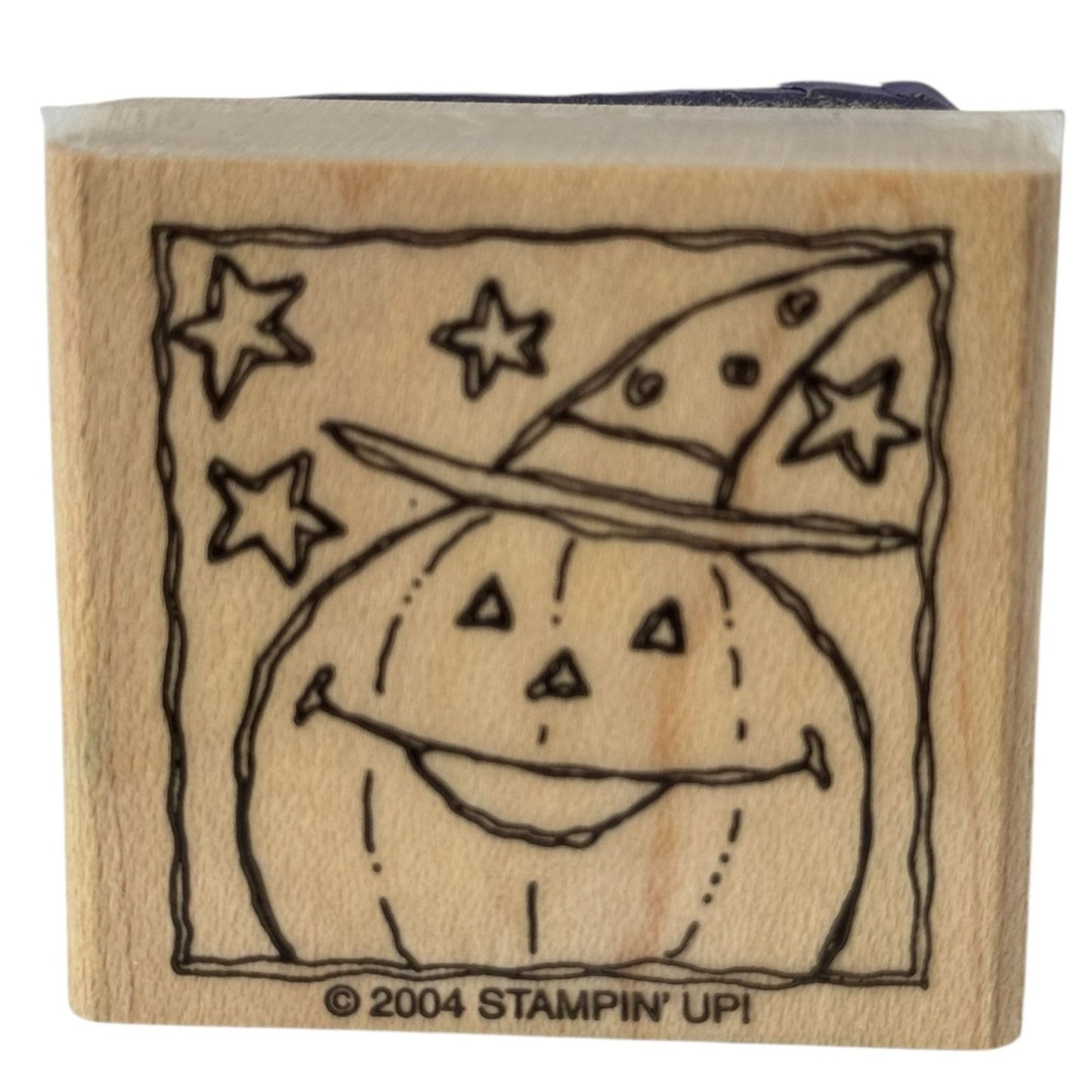 Stampin Up Rubber Stamp Pumpkin Square Halloween Card Making Jack-O-Lantern Star