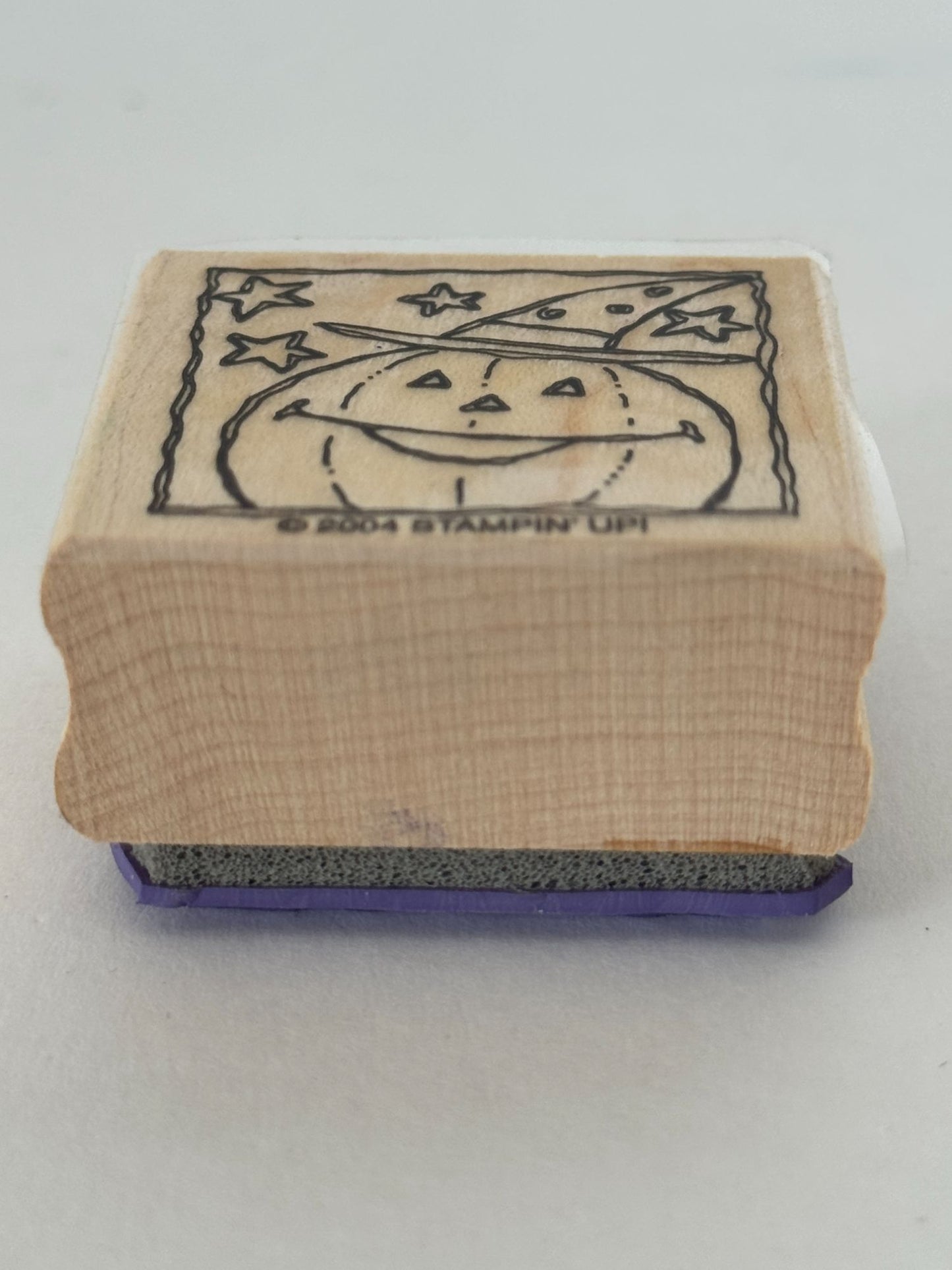 Stampin Up Rubber Stamp Pumpkin Square Halloween Card Making Jack-O-Lantern Star