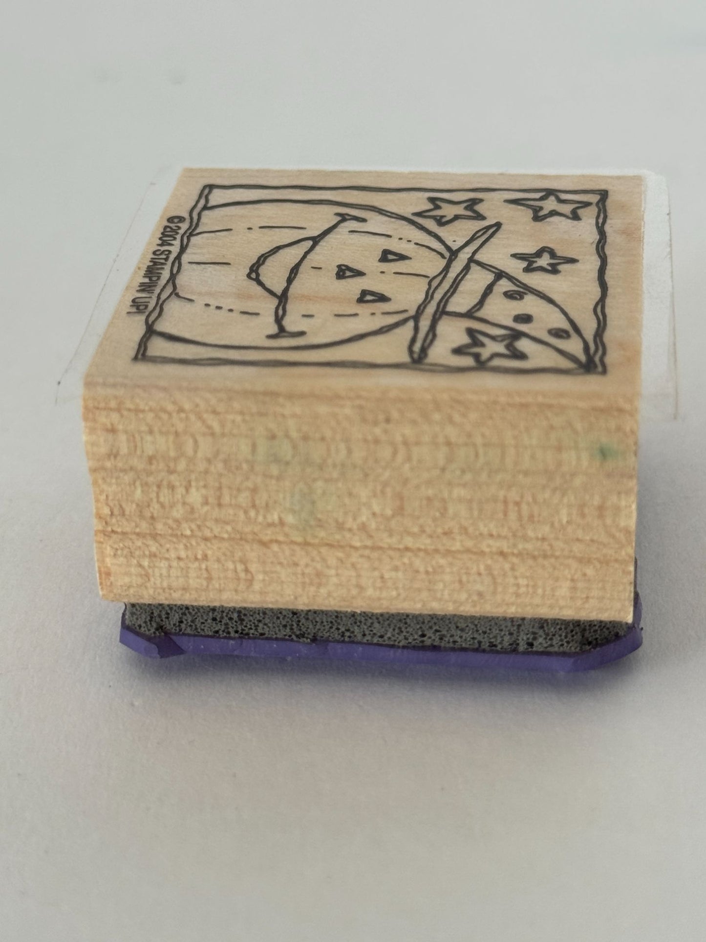 Stampin Up Rubber Stamp Pumpkin Square Halloween Card Making Jack-O-Lantern Star