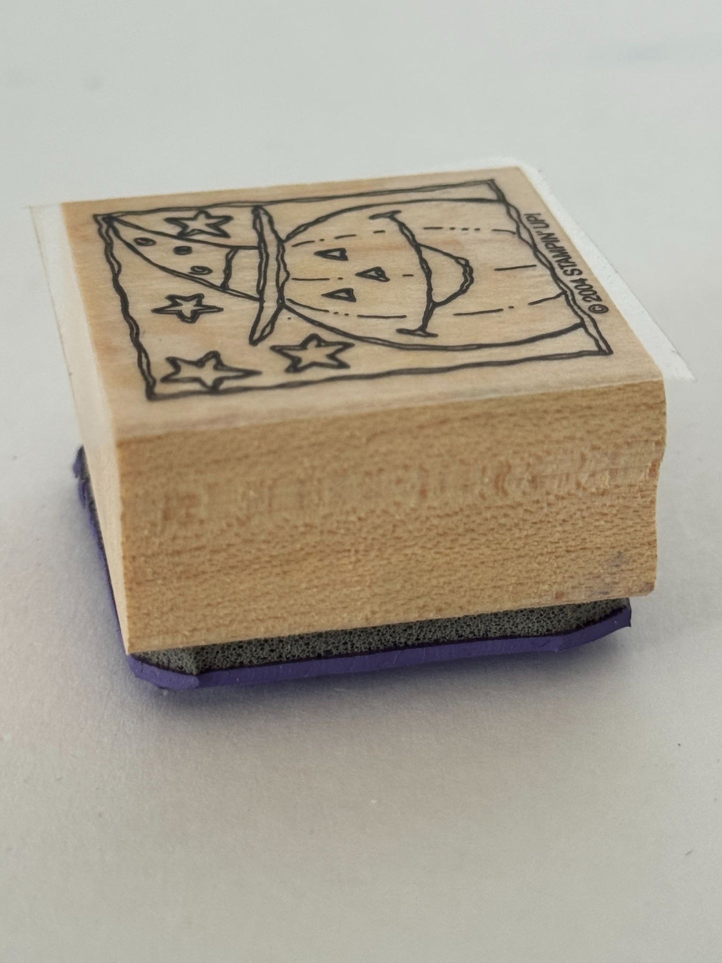 Stampin Up Rubber Stamp Pumpkin Square Halloween Card Making Jack-O-Lantern Star