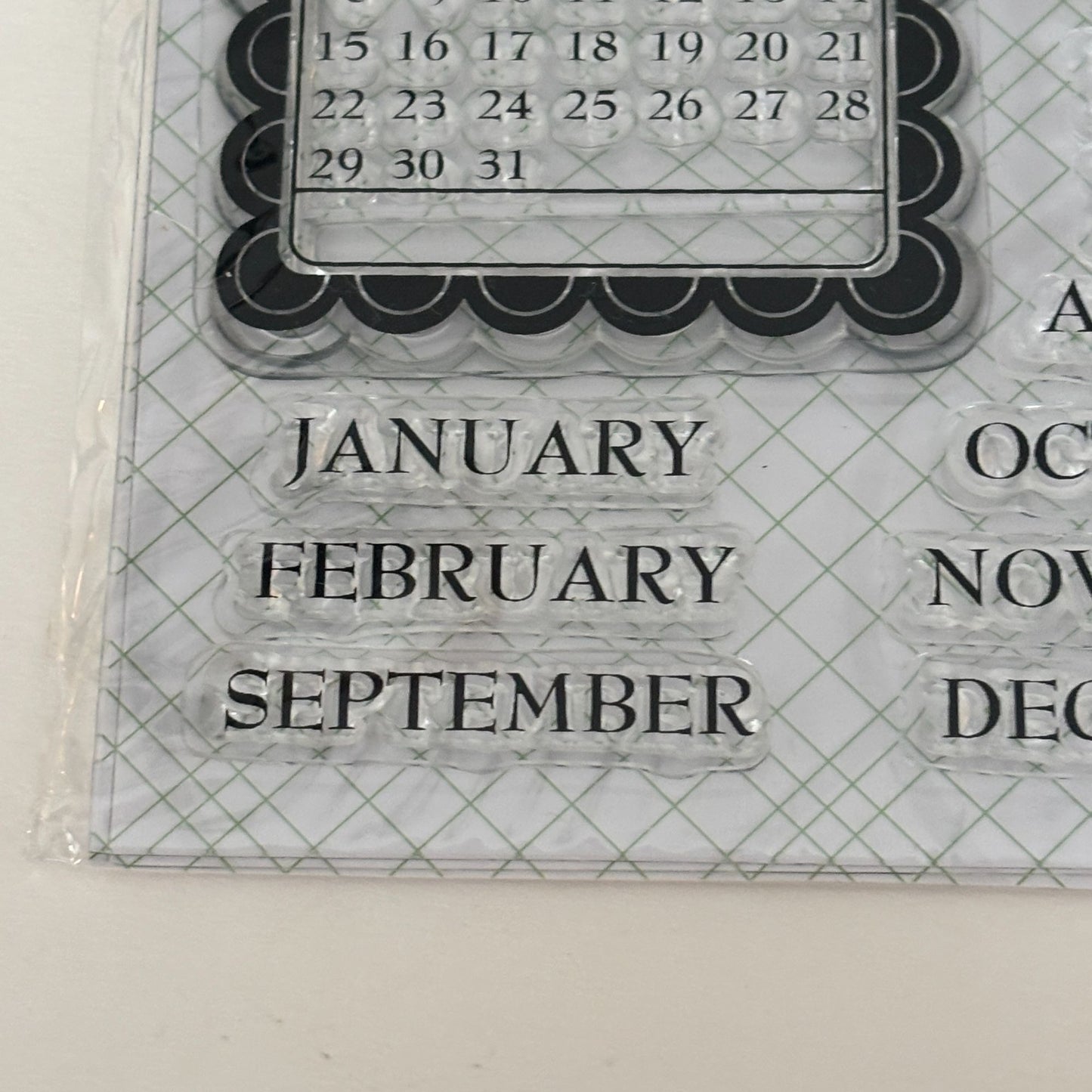 Jillibean Soup Clear Stamps Set Calendar Months Dates Planner Junk Journaling Cardmaking Acrylic Small