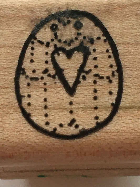 DOTS Easter Egg Rubber Stamp Mini Small Border Heart Easter Card Making Craft