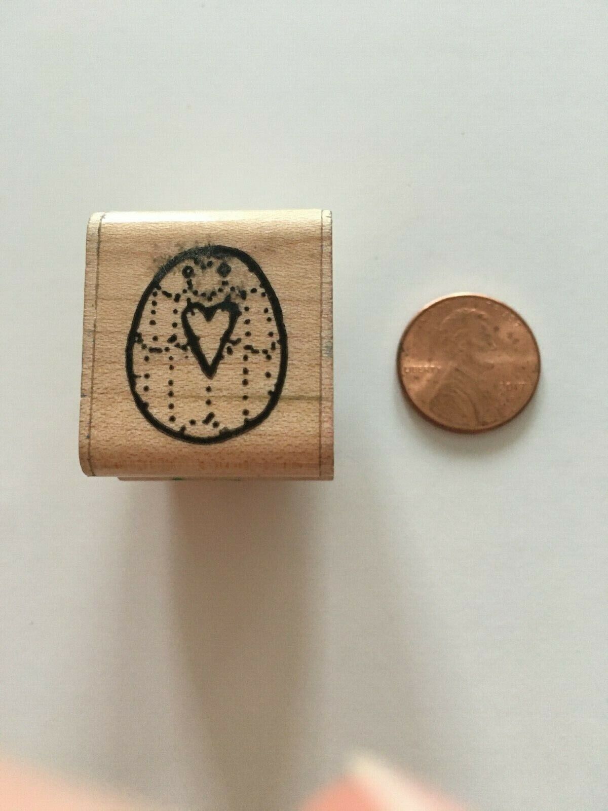 DOTS Easter Egg Rubber Stamp Mini Small Border Heart Easter Card Making Craft