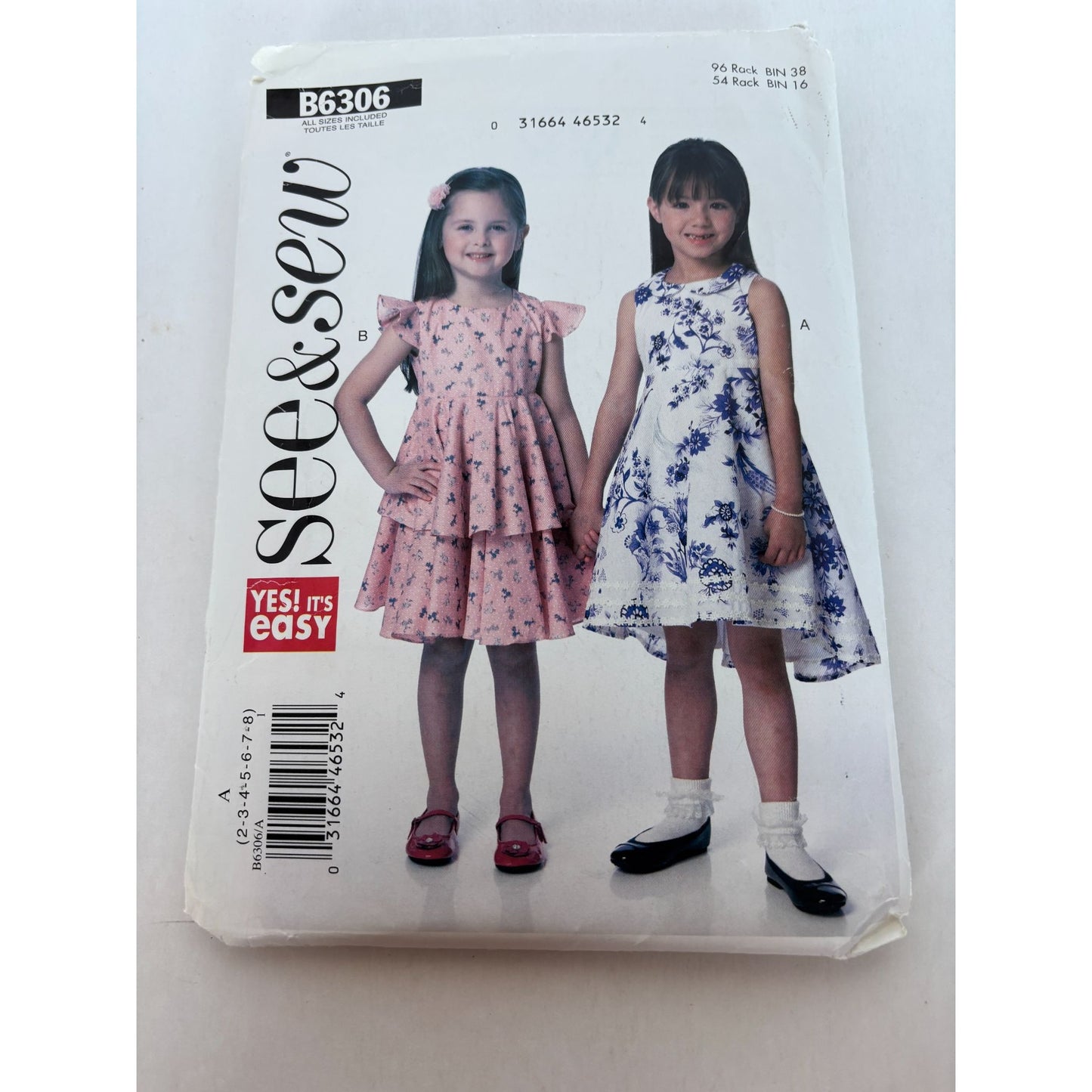 Butterick Sewing Pattern B6306 See and Sew Girls Dress Spring Party Sizes 2-8 UC
