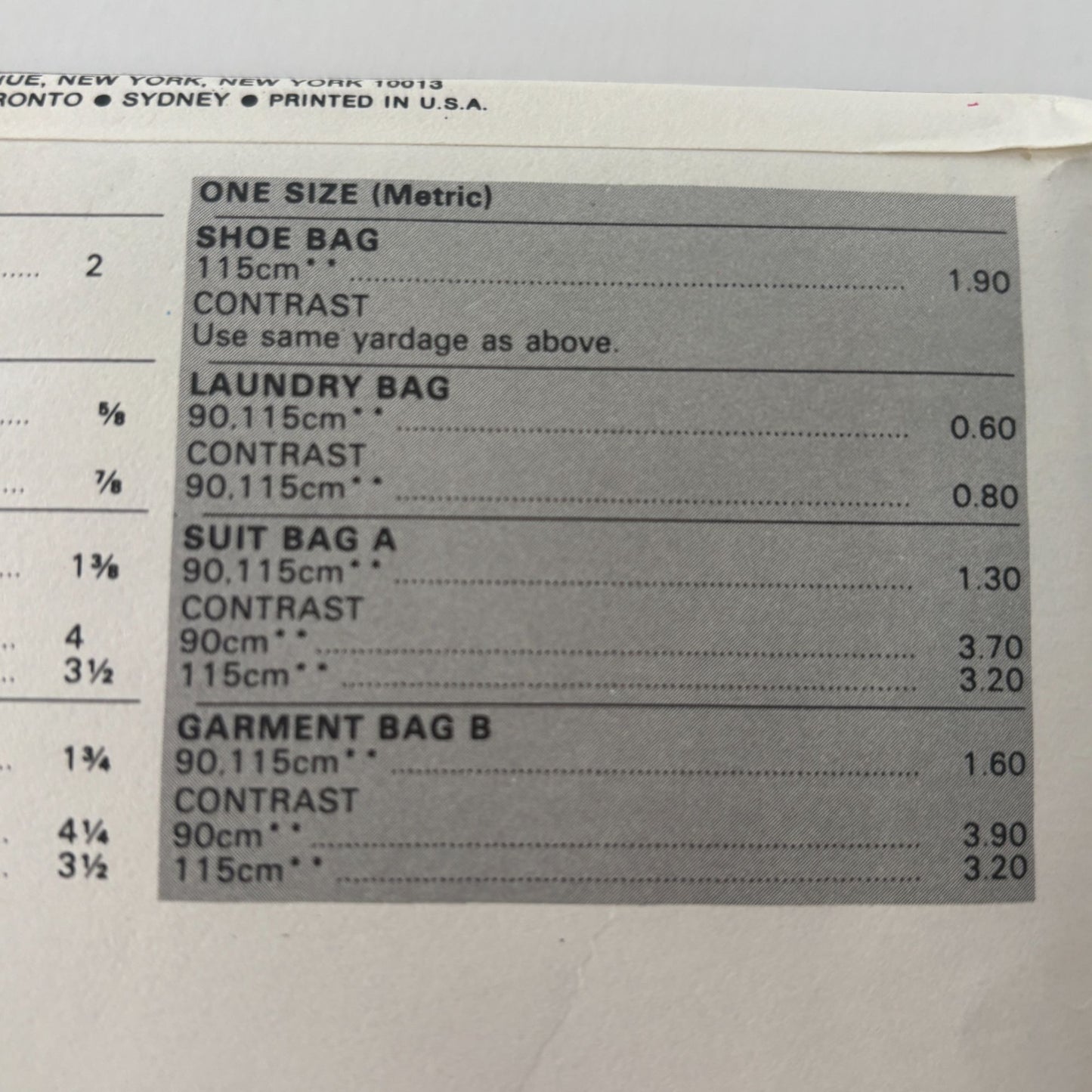 Vogue Sewing Pattern 8317 Closet Organizer Shoe Bag Laundry Suit Bag Garment Bag