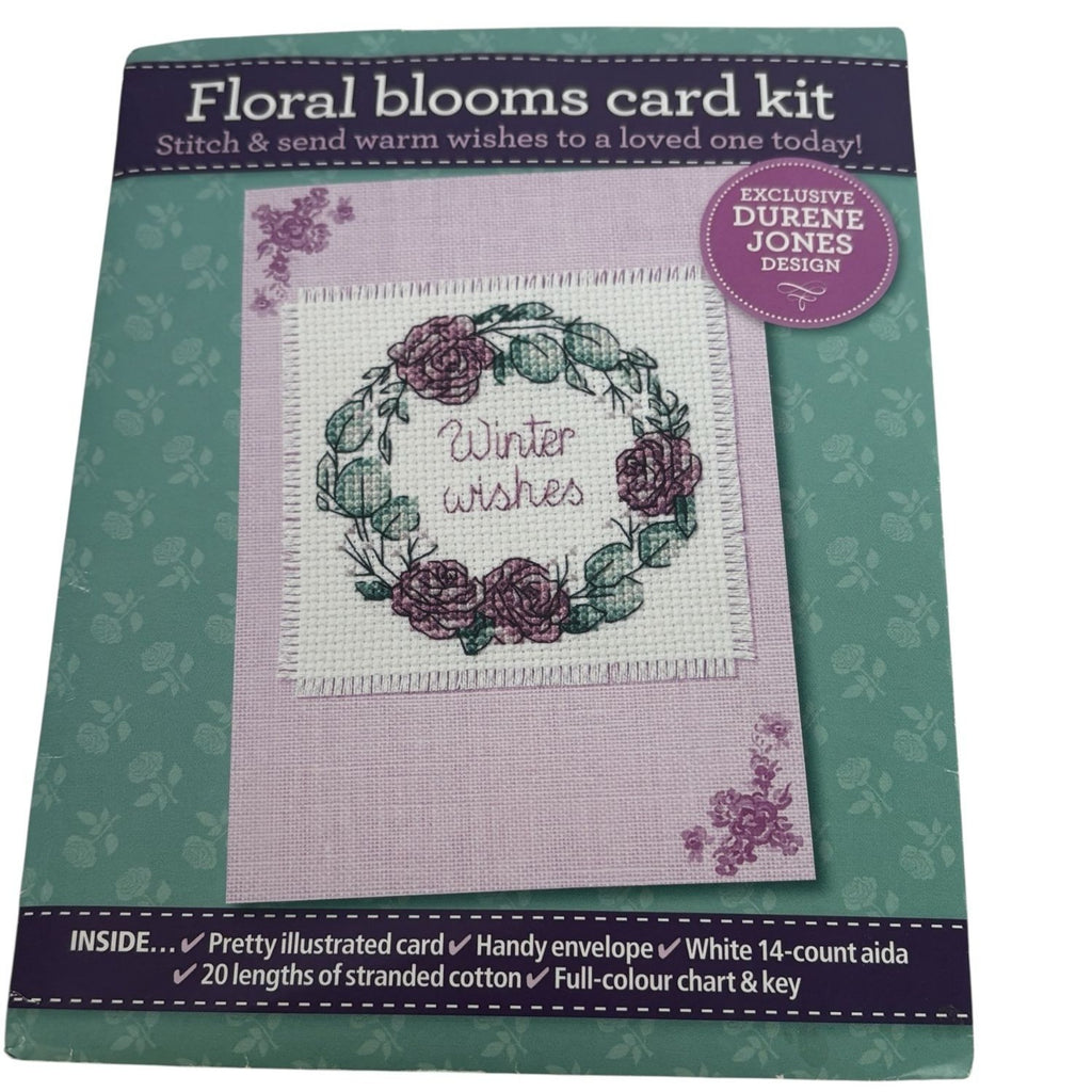 The World of Cross Stitching Cross Stitch Kit Greeting Card Floral Blooms Wreath