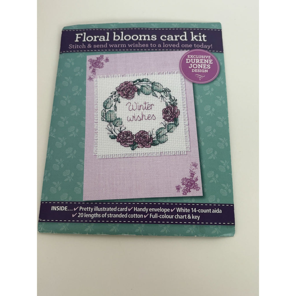 The World of Cross Stitching Cross Stitch Kit Greeting Card Floral Blooms Wreath