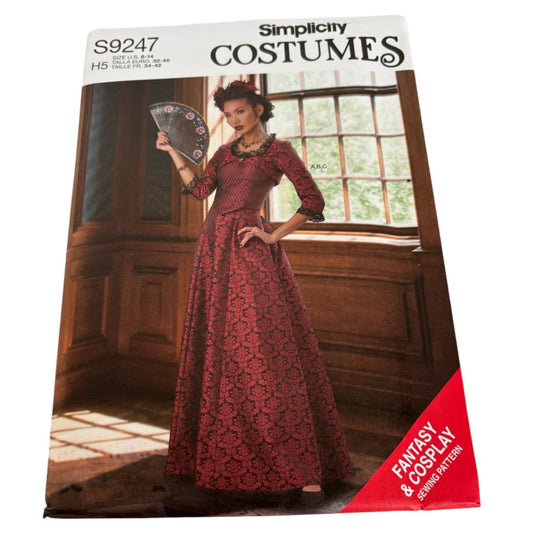 Simplicity S9247 Sewing Pattern Victorian Costume  Size 6-14 UC Fantasy Corset