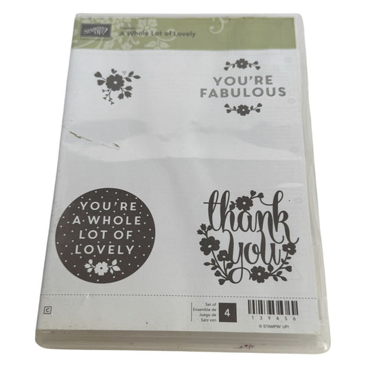 Stampin Up Clear Mount Rubber Stamp Set A Whole Lot of Lovely You are Fabulous