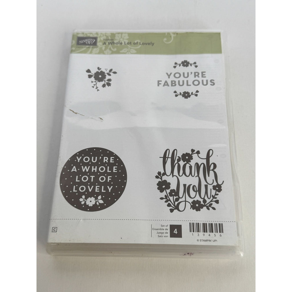 Stampin Up Clear Mount Rubber Stamp Set A Whole Lot of Lovely You are Fabulous