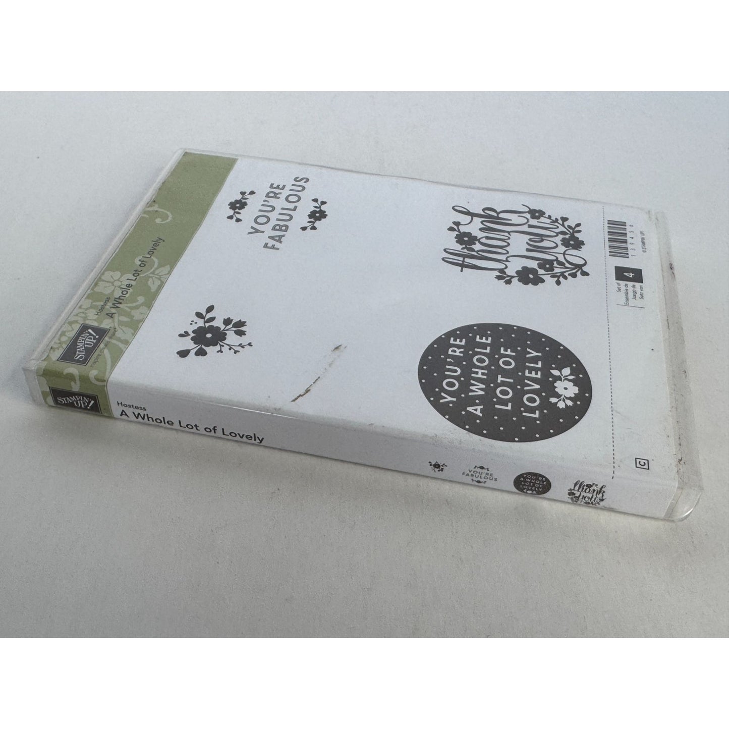 Stampin Up Clear Mount Rubber Stamp Set A Whole Lot of Lovely You are Fabulous