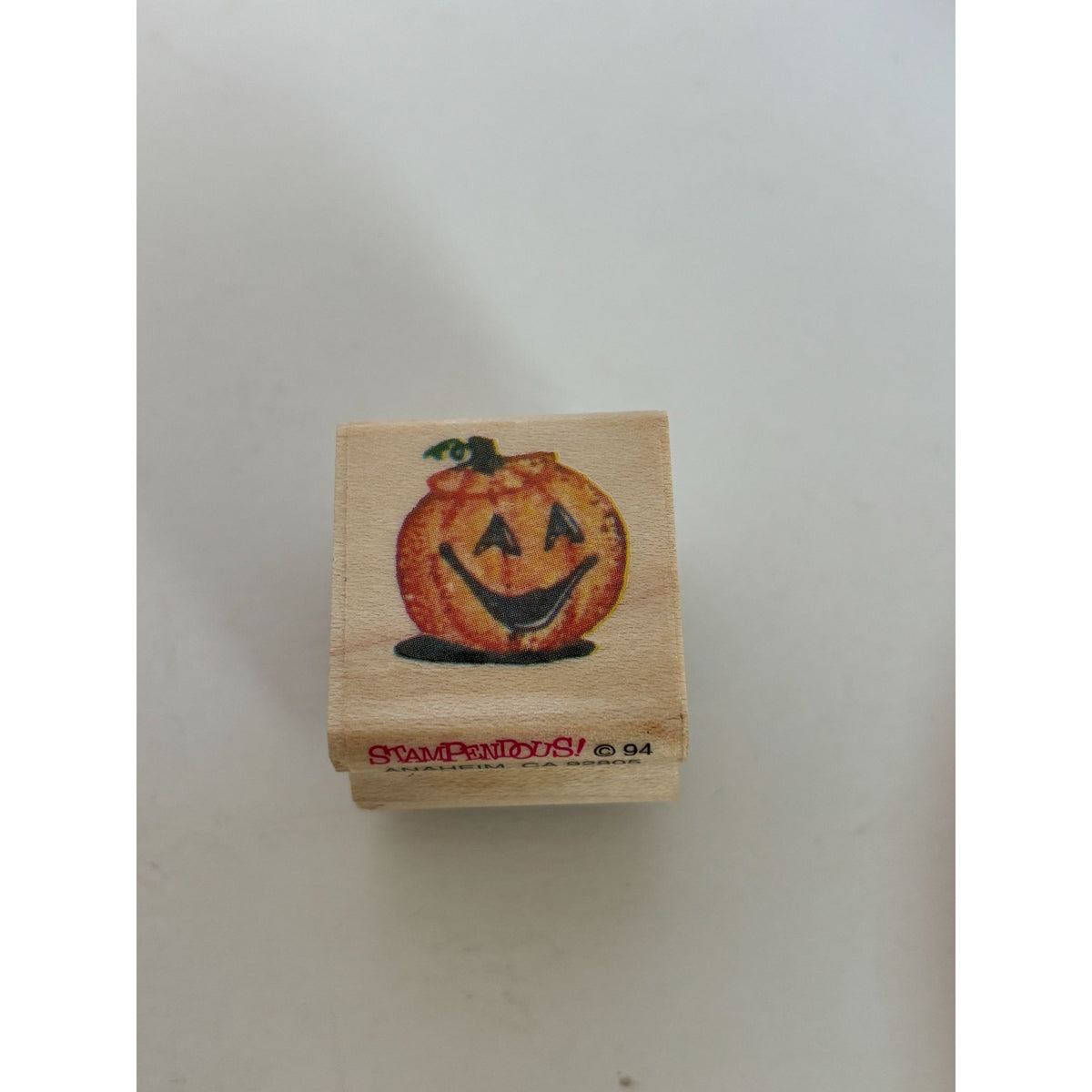 Stampendous Rubber Stamp Punkin Halloween Jack O Lantern Pumpkin Smiling Card Making Wood Mounted