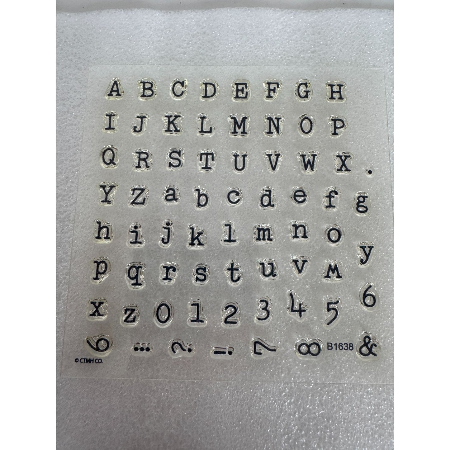 CTMH My Acrylix Acrylic Stamp Set Modern Typewriter Alphabet Punctuation B1638