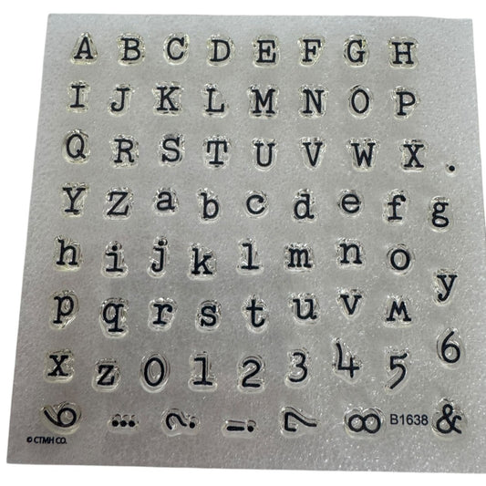 CTMH My Acrylix Acrylic Stamp Set Modern Typewriter Alphabet Punctuation B1638