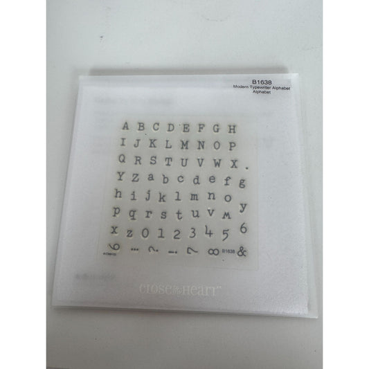 CTMH My Acrylix Acrylic Stamp Set Modern Typewriter Alphabet Punctuation B1638