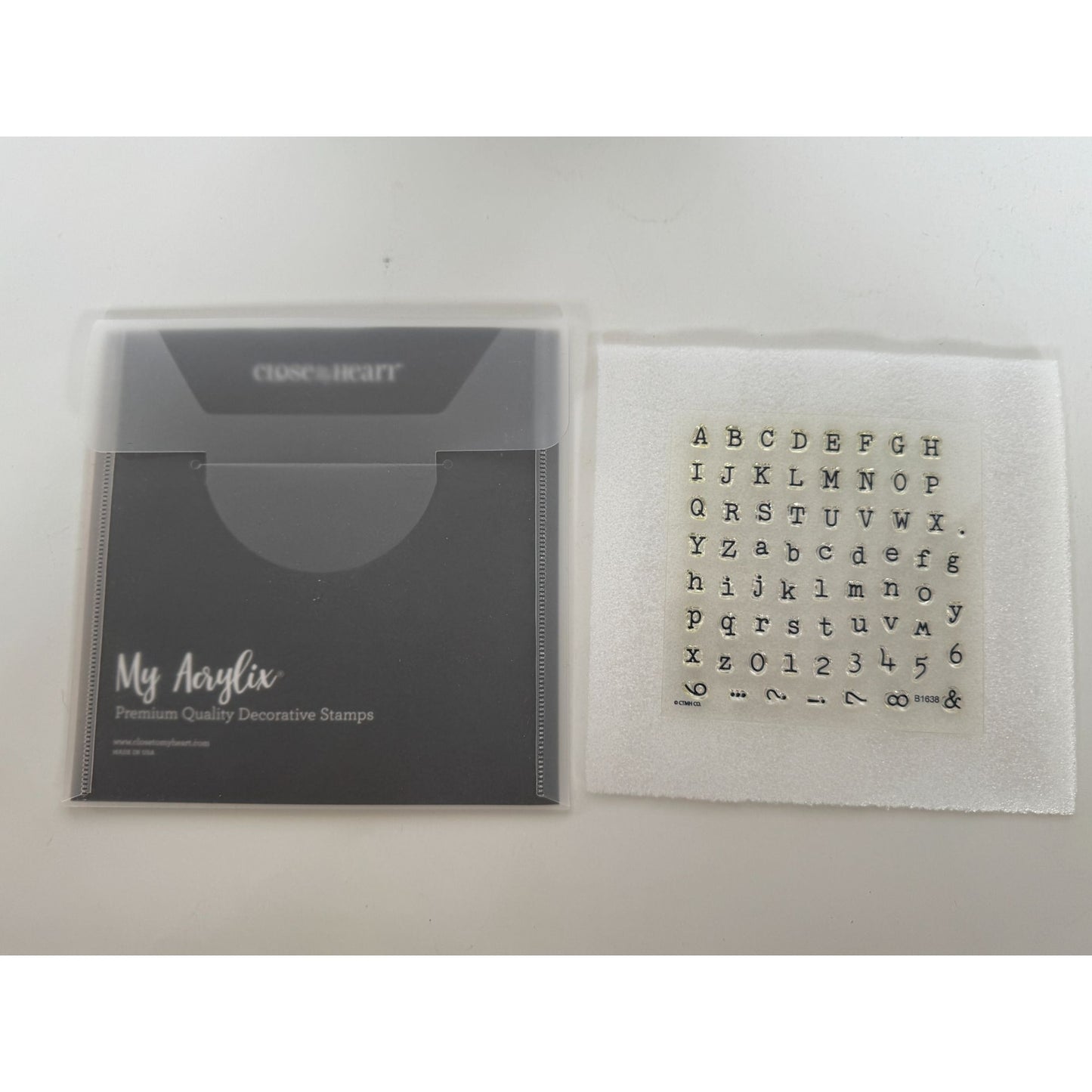 CTMH My Acrylix Acrylic Stamp Set Modern Typewriter Alphabet Punctuation B1638