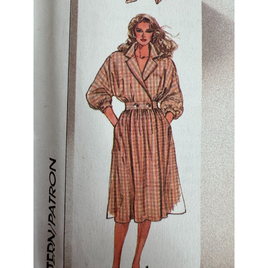Simplicity Sewing Pattern 7275 Mock Wrap Dress Kimono Sleeves Pockets 10 12 14
