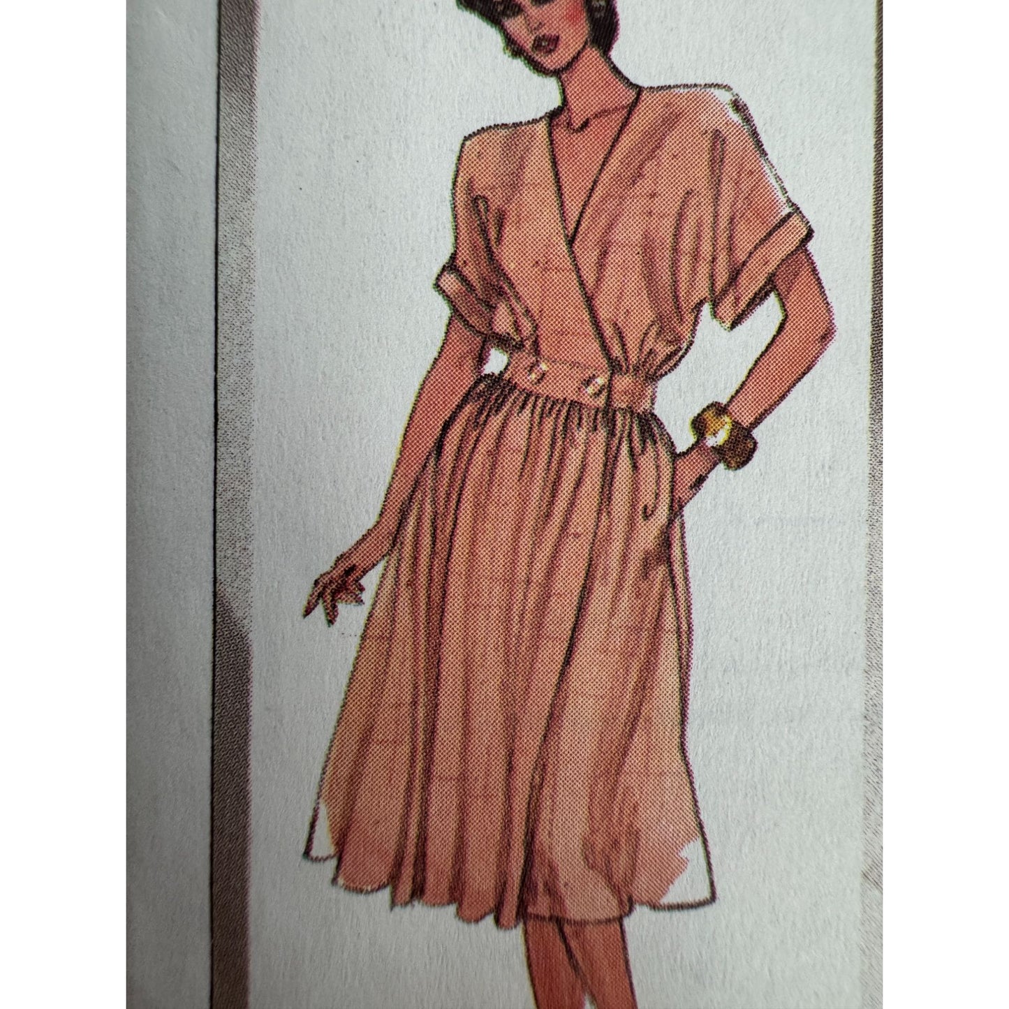 Simplicity Sewing Pattern 7275 Mock Wrap Dress Kimono Sleeves Pockets 10 12 14