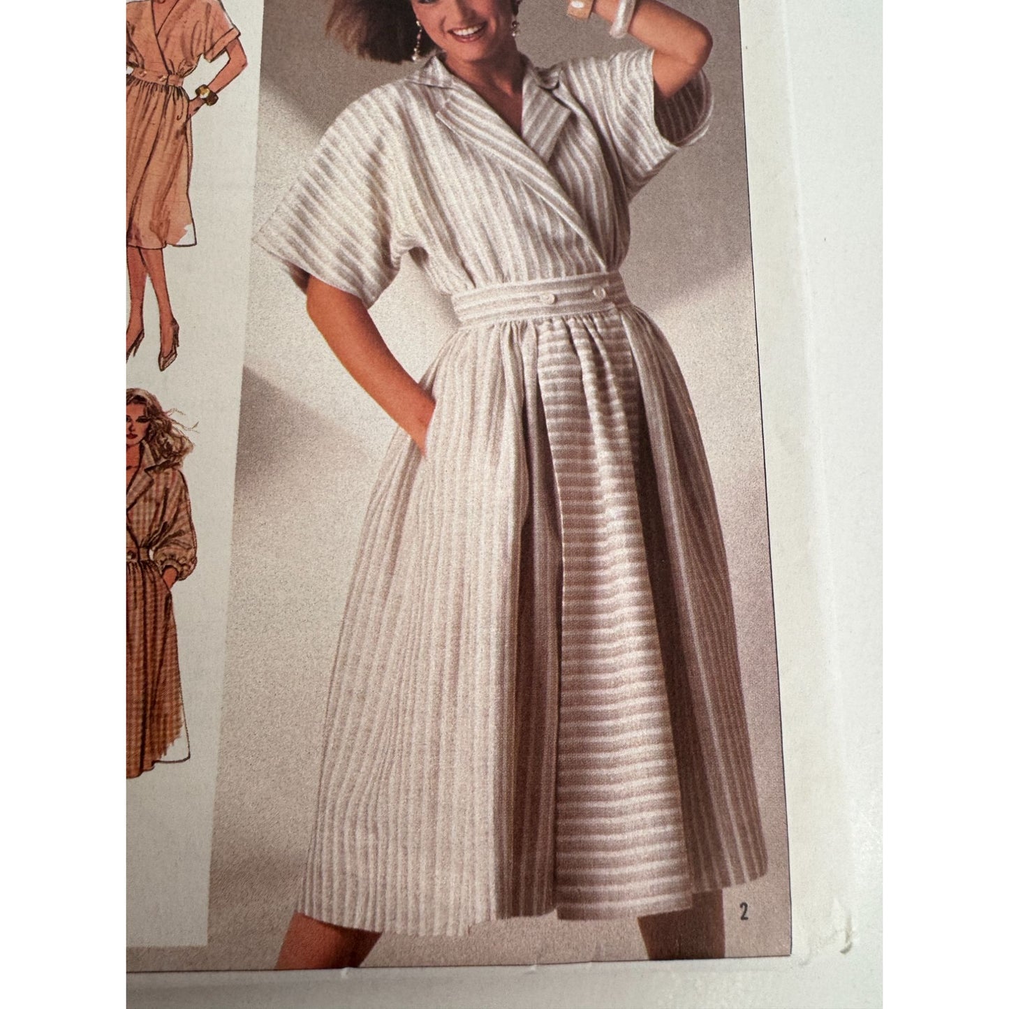 Simplicity Sewing Pattern 7275 Mock Wrap Dress Kimono Sleeves Pockets 10 12 14