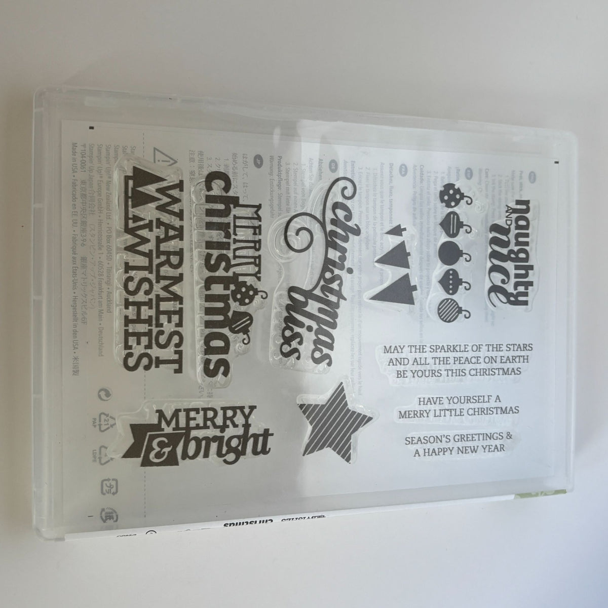 Stampin Up Stamp Set Christmas Bliss Holiday Card Making Naughty and Nice Words Ornaments