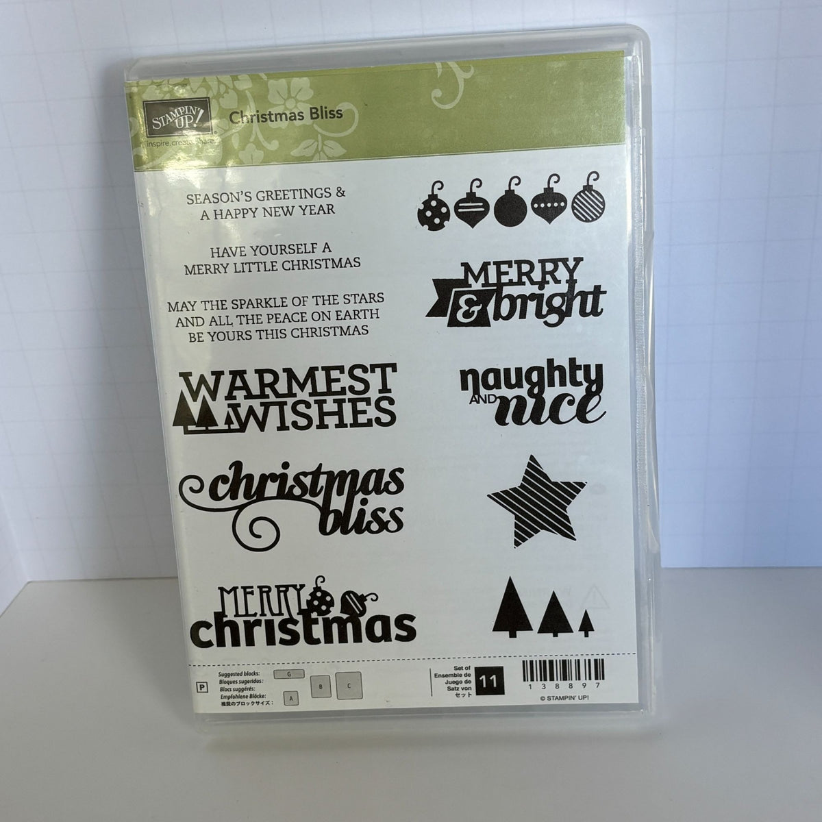 Stampin Up Stamp Set Christmas Bliss Holiday Card Making Naughty and Nice Words Ornaments