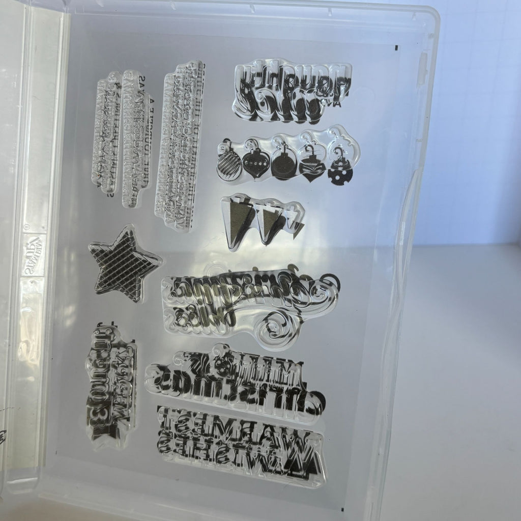 Stampin Up Stamp Set Christmas Bliss Holiday Card Making Naughty and Nice Words Ornaments
