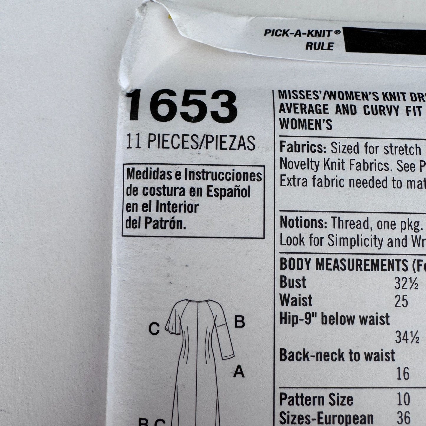 Simplicity Sewing Pattern 1653 Amazing Fit Dress Mock Wrap Summer 10-18 Uncut Slim Curvy