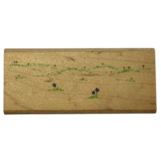 Posh Impressions Rubber Stamp Meadow Scene Landscape Flowers Nature Border Cardmaking