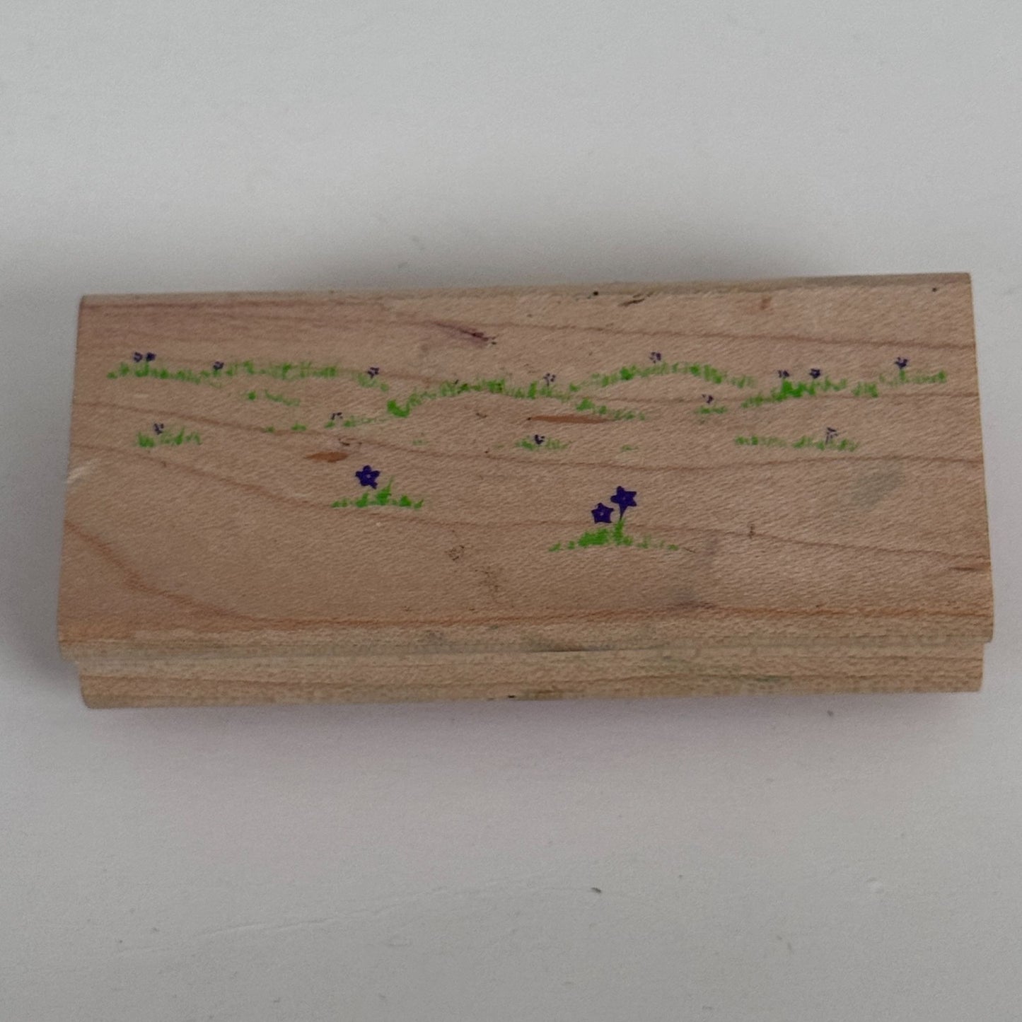 Posh Impressions Rubber Stamp Meadow Scene Landscape Flowers Nature Border Cardmaking