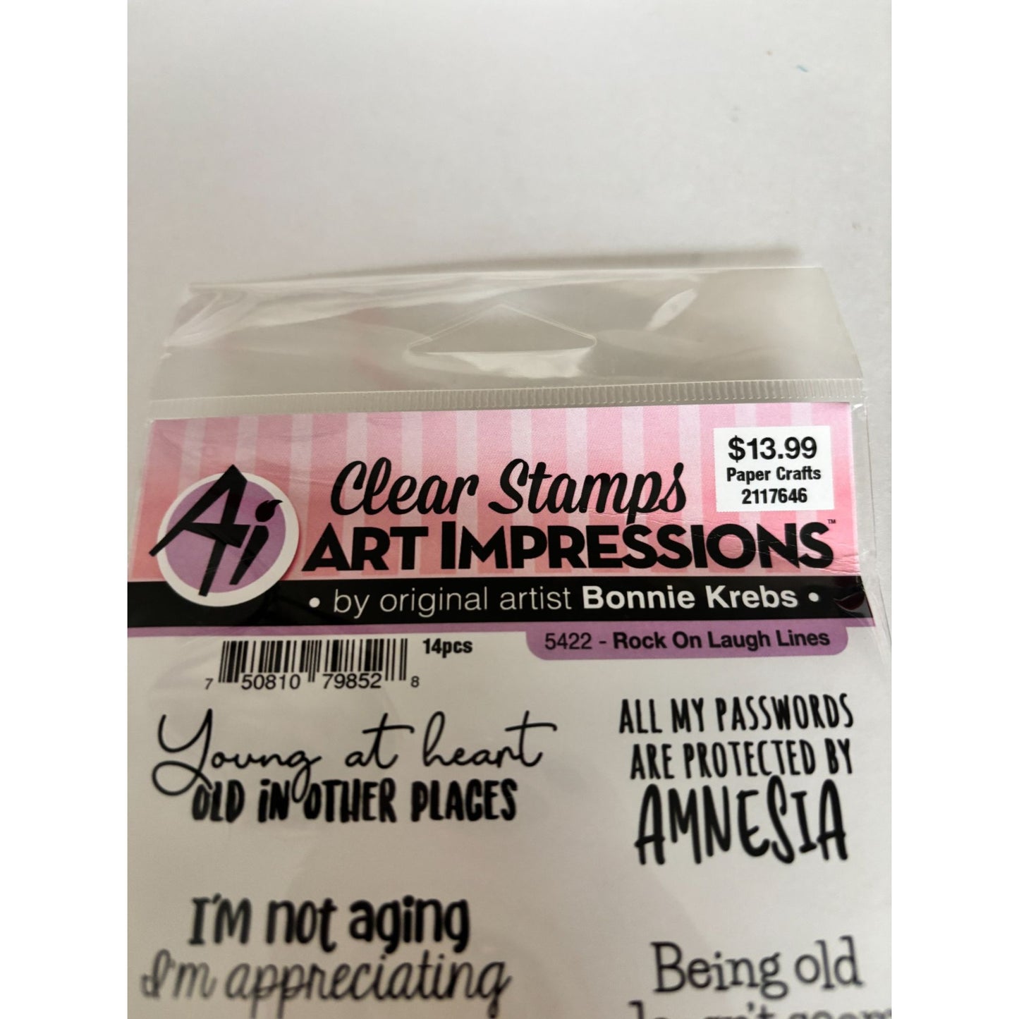 Art Impressions Clear Stamps Rock On Laugh Lines Funny Birthday Aging Humor Sarcasm