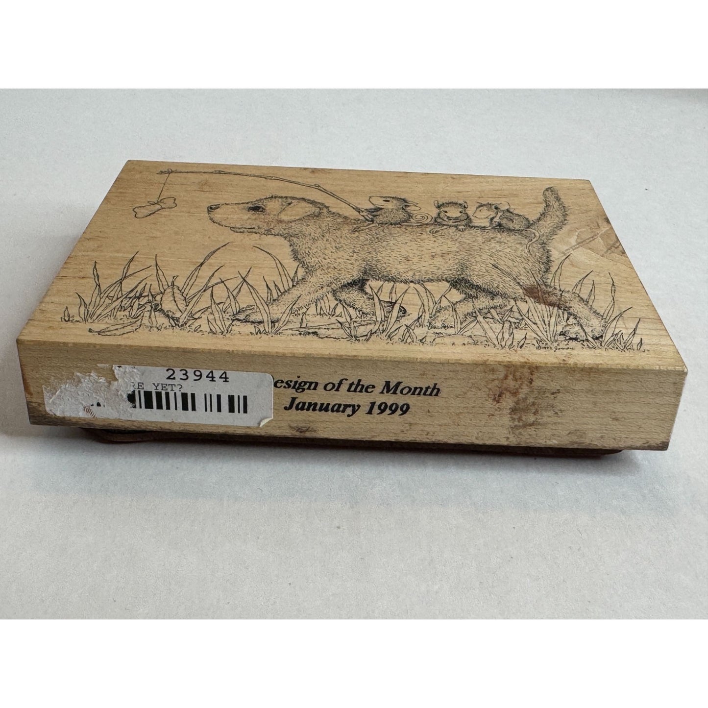 Stampa Rosa Wood Rubber Stamp House Mouse Are We There Yet Dog Walk Funny Animal