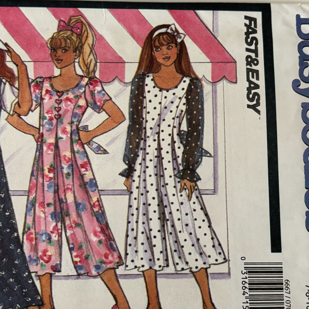 Butterick Sewing Pattern 6667 Girls Culotte Dress Jumpsuit Top 90s 7-10 Uncut Retro Y2K