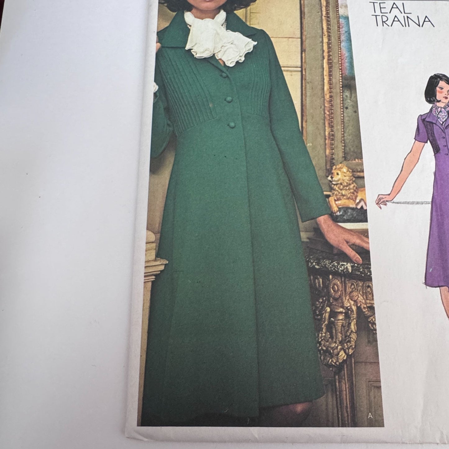 Vogue Sewing Pattern 1186 Teal Traina A-Line Dress 1975 Designer Vintage 12 Uncut