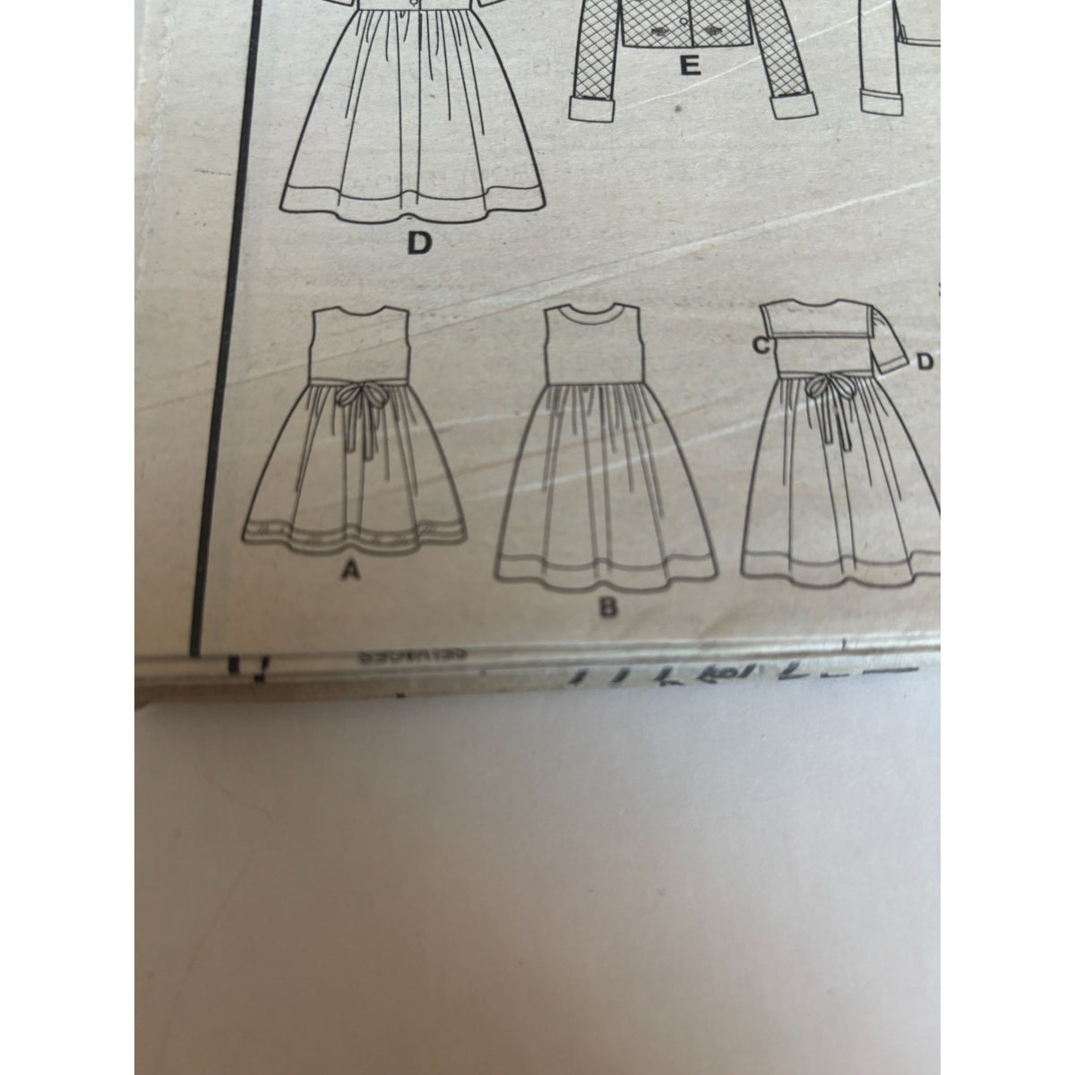 Simplicity Sewing Pattern 9846 Girls Dress and Jacket Sizes 3-8 Missing Envelope