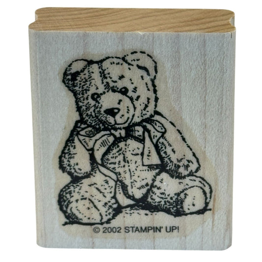 Stampin Up Rubber Stamp Teddy Bear Toy Stuffed Animal Wood Mounted Craft Tool