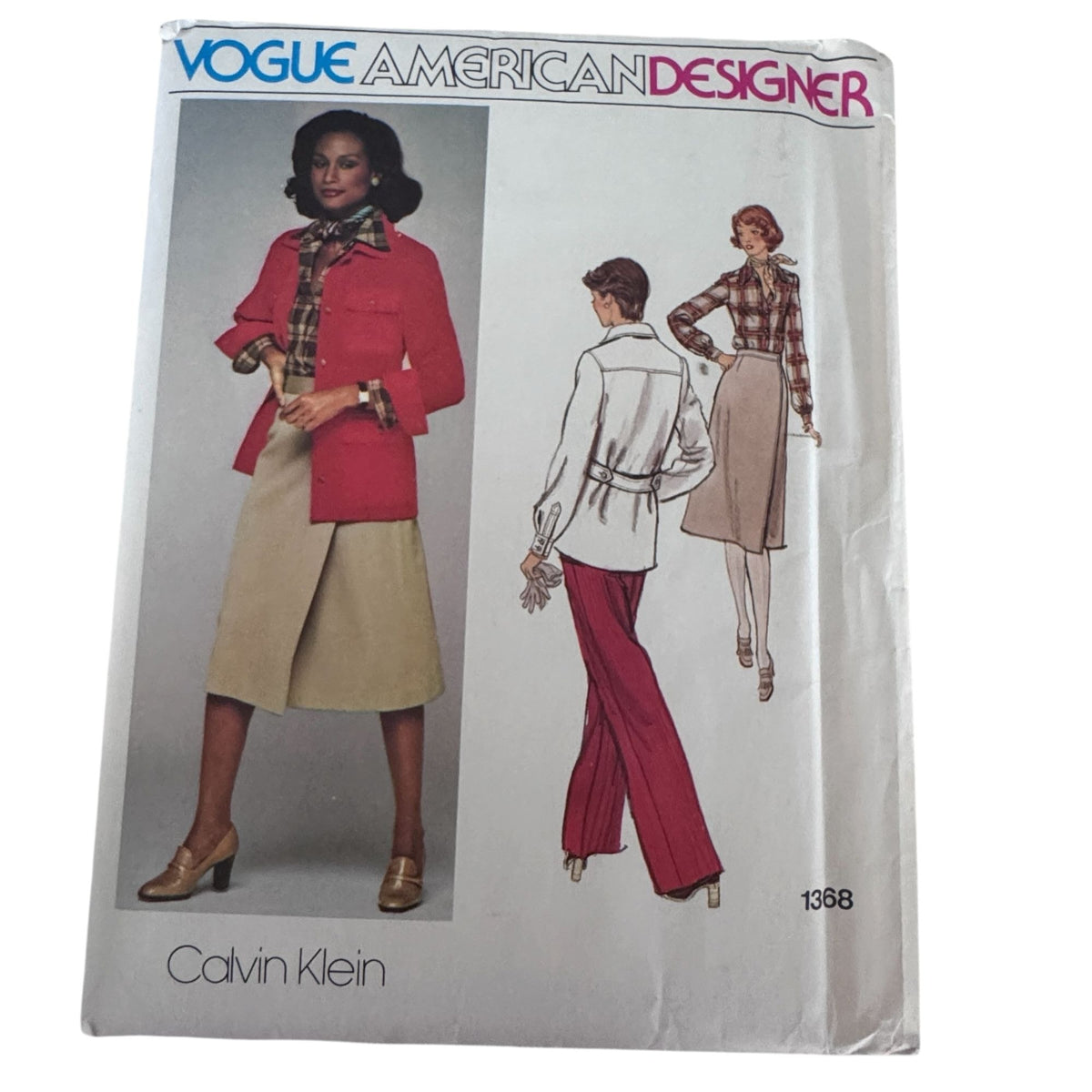 Vogue American Designer Pattern 1368 Jacket Skirt Pants Shirt Calvin Klein 12 Uncut