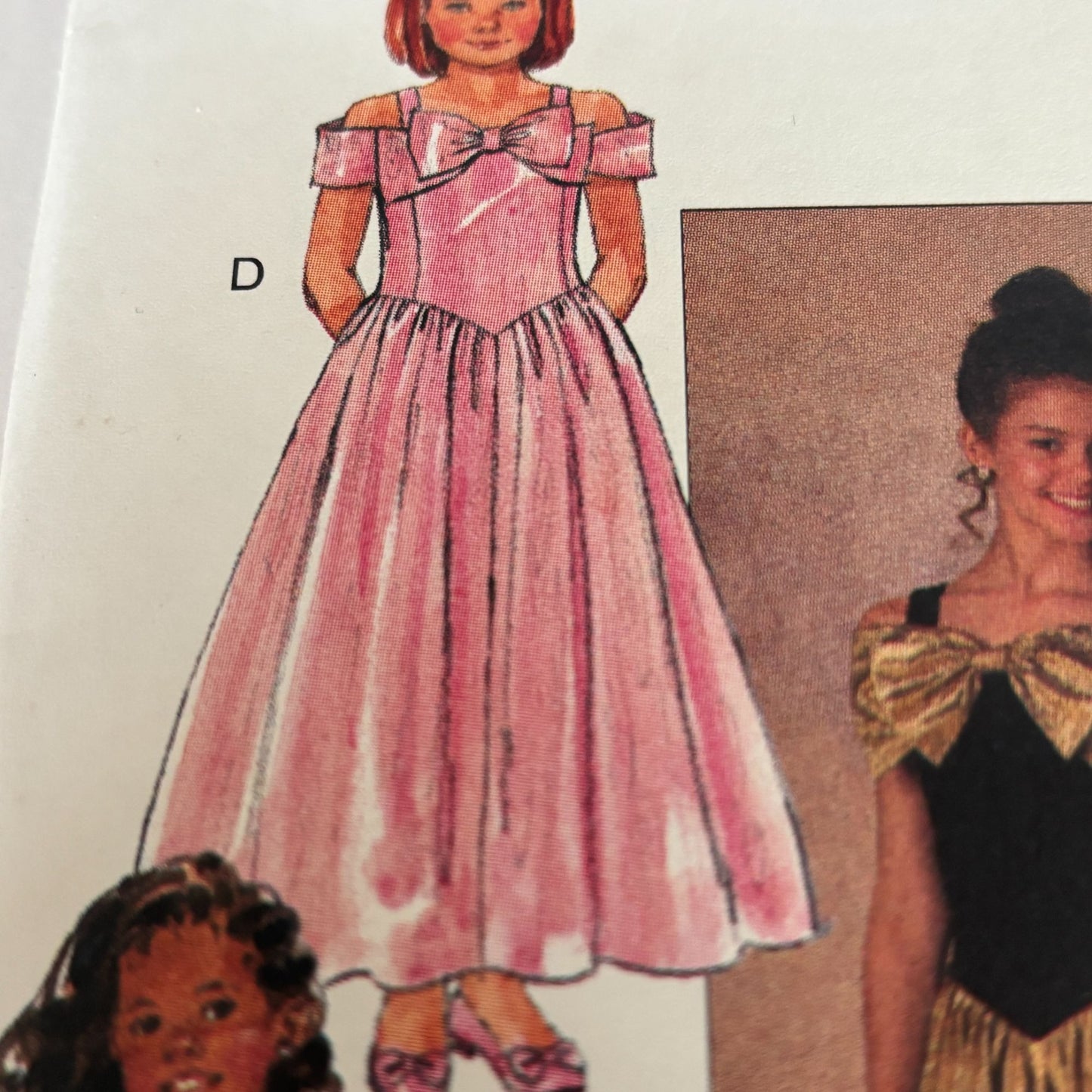 Butterick Sewing Pattern 6424 Party Dress Flower Girl 7-10 Bow Vintage 1990s UC