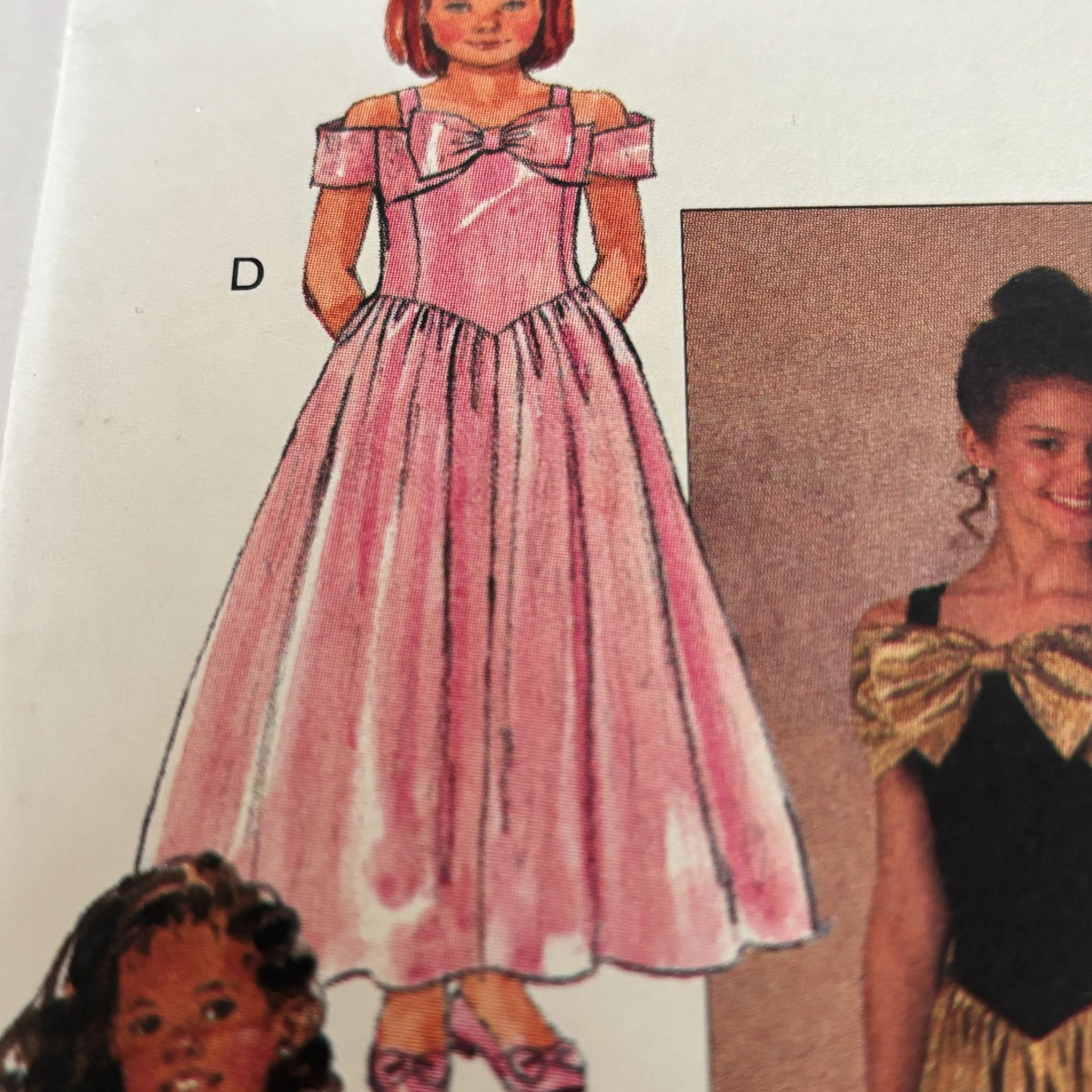 Butterick Sewing Pattern 6424 Party Dress Flower Girl 7-10 Bow Vintage 1990s UC