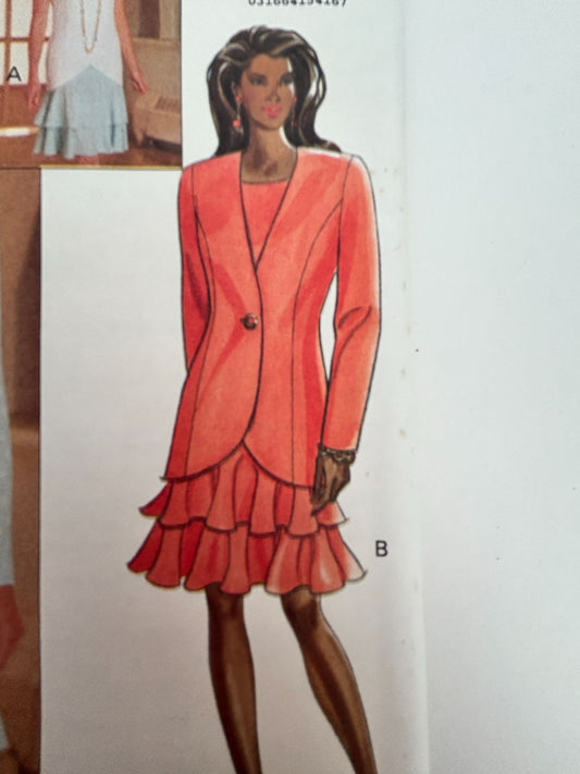 Butterick Sewing Pattern 6582 Jacket and Dress Blazer Suit Easy Work 6 8 10 UC