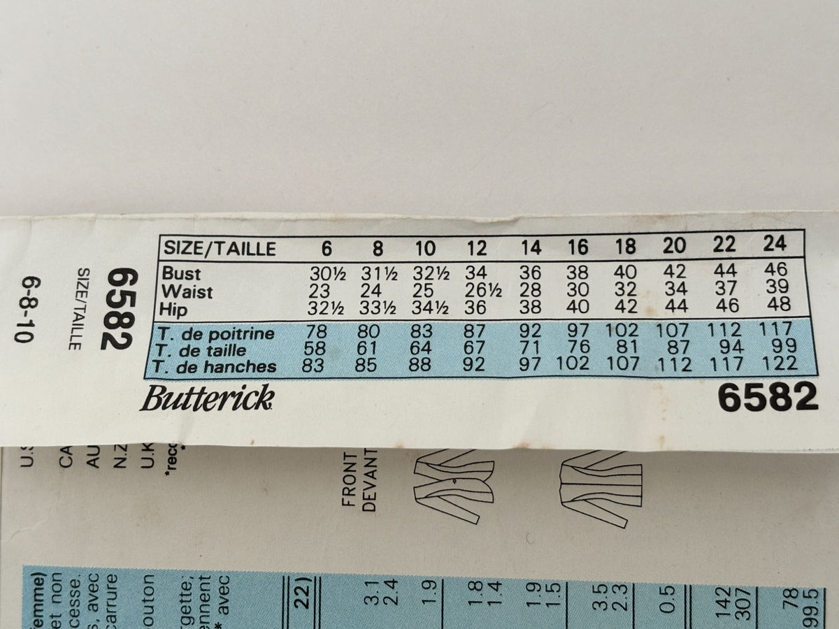 Butterick Sewing Pattern 6582 Jacket and Dress Blazer Suit Easy Work 6 8 10 UC