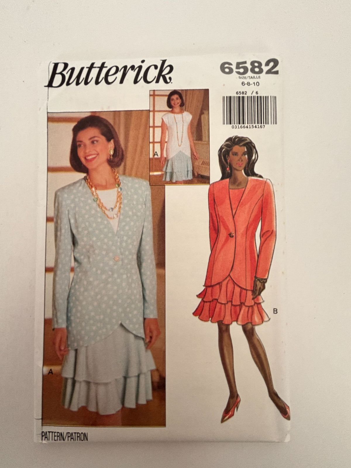 Butterick Sewing Pattern 6582 Jacket and Dress Blazer Suit Easy Work 6 8 10 UC