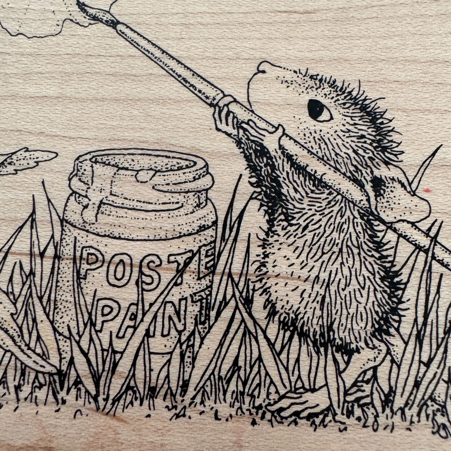 Stampa Rosa House Mouse Rubber Stamp Painting A Pansy Flower Friend Card Making