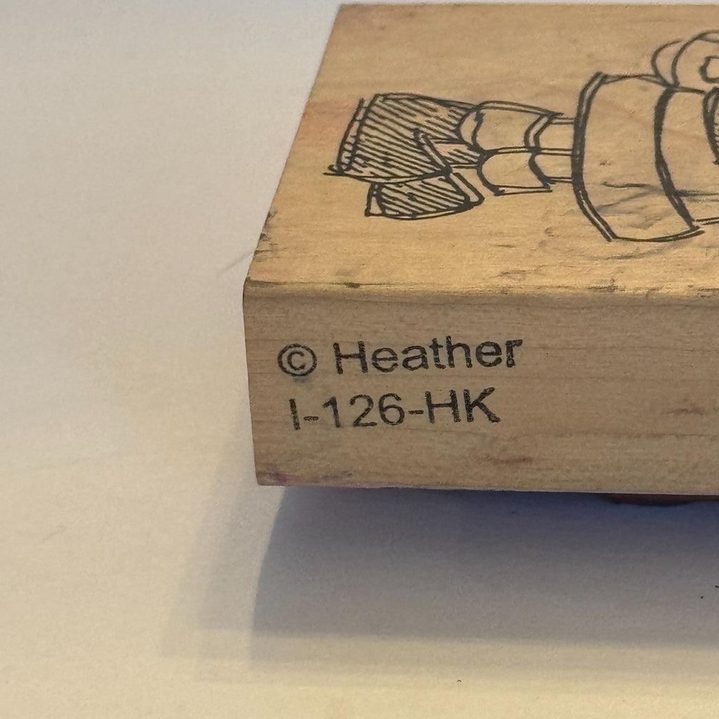 Heather Rubber Stamp Santa Claus Toy Bag Christmas Holiday Card Making Wood Mounted