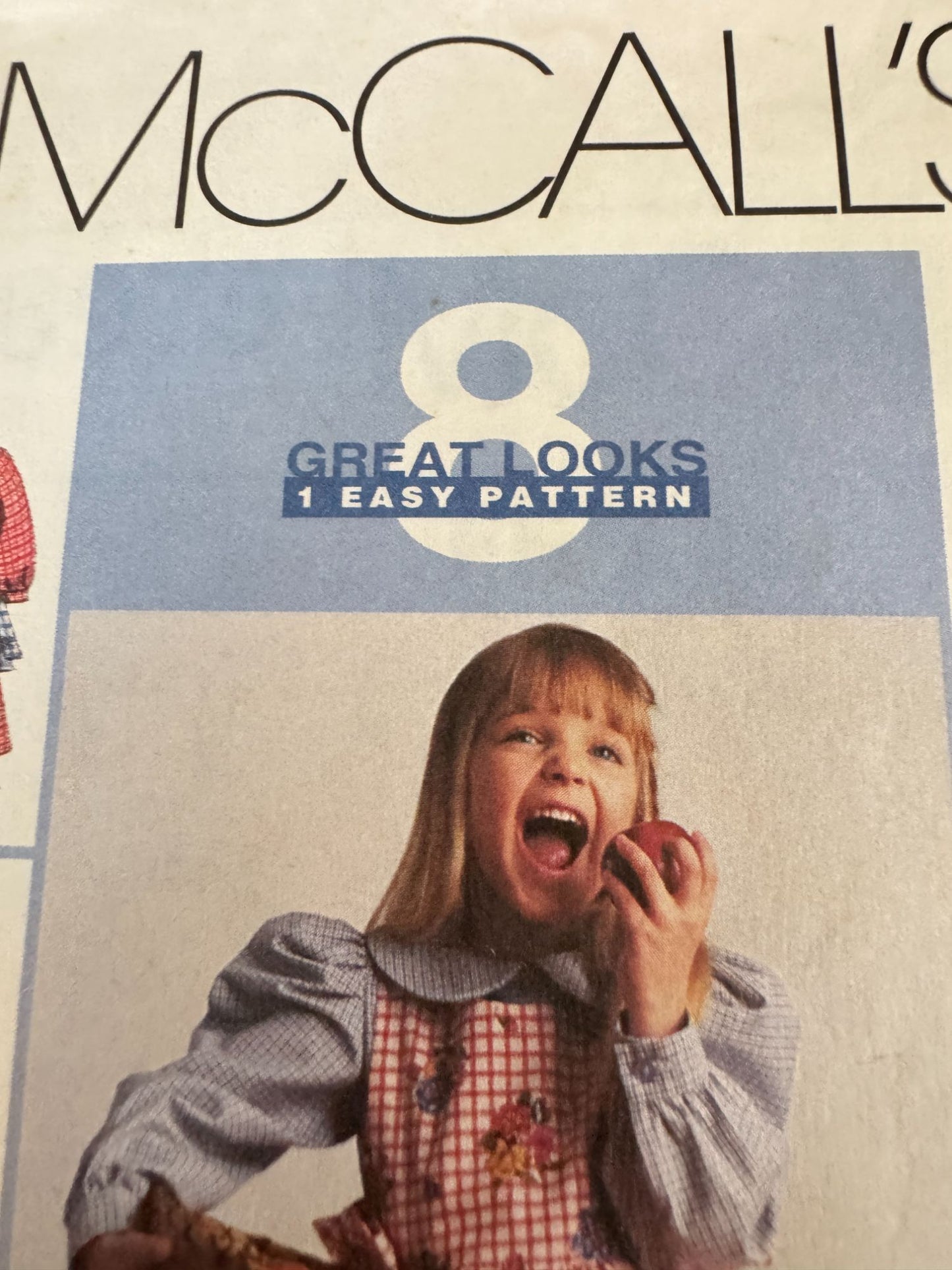 McCalls 8975 Sewing Pattern Girls Dress Pinafore Ruffles 1990s 8 Great Looks 4-6