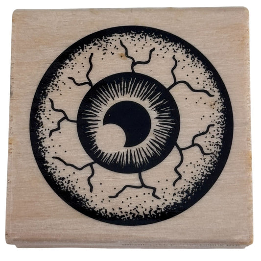 Craft Smart Rubber Stamp Eyeball Eye Crescent Moon Pupil Steampunk Halloween Creepy Cardmaking