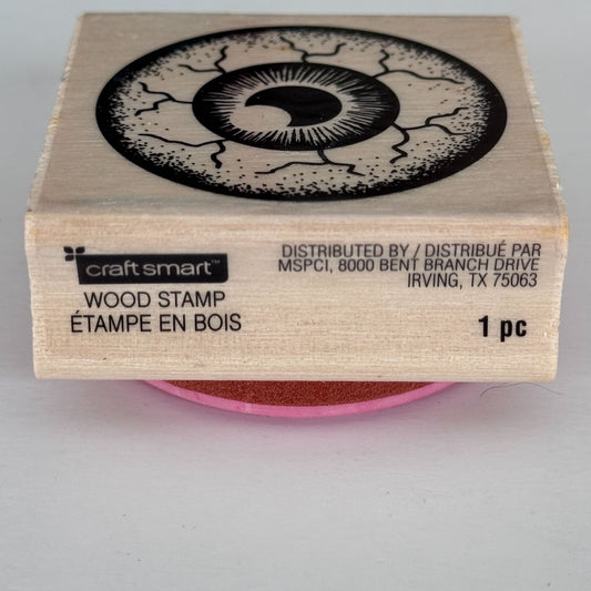 Craft Smart Rubber Stamp Eyeball Eye Crescent Moon Pupil Steampunk Halloween Creepy Cardmaking