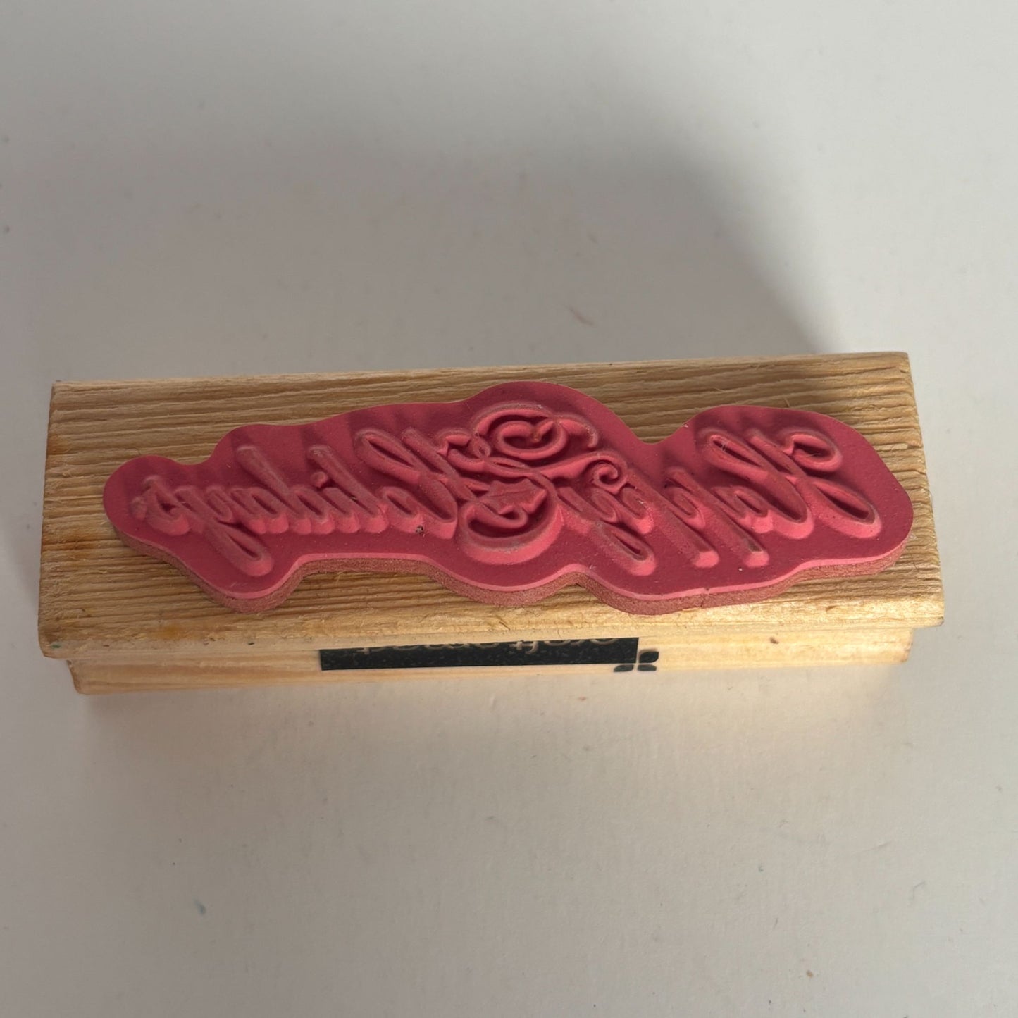 CraftSmart Rubber Stamp Happy Holidays Christmas Card Making Sentiment Cursive