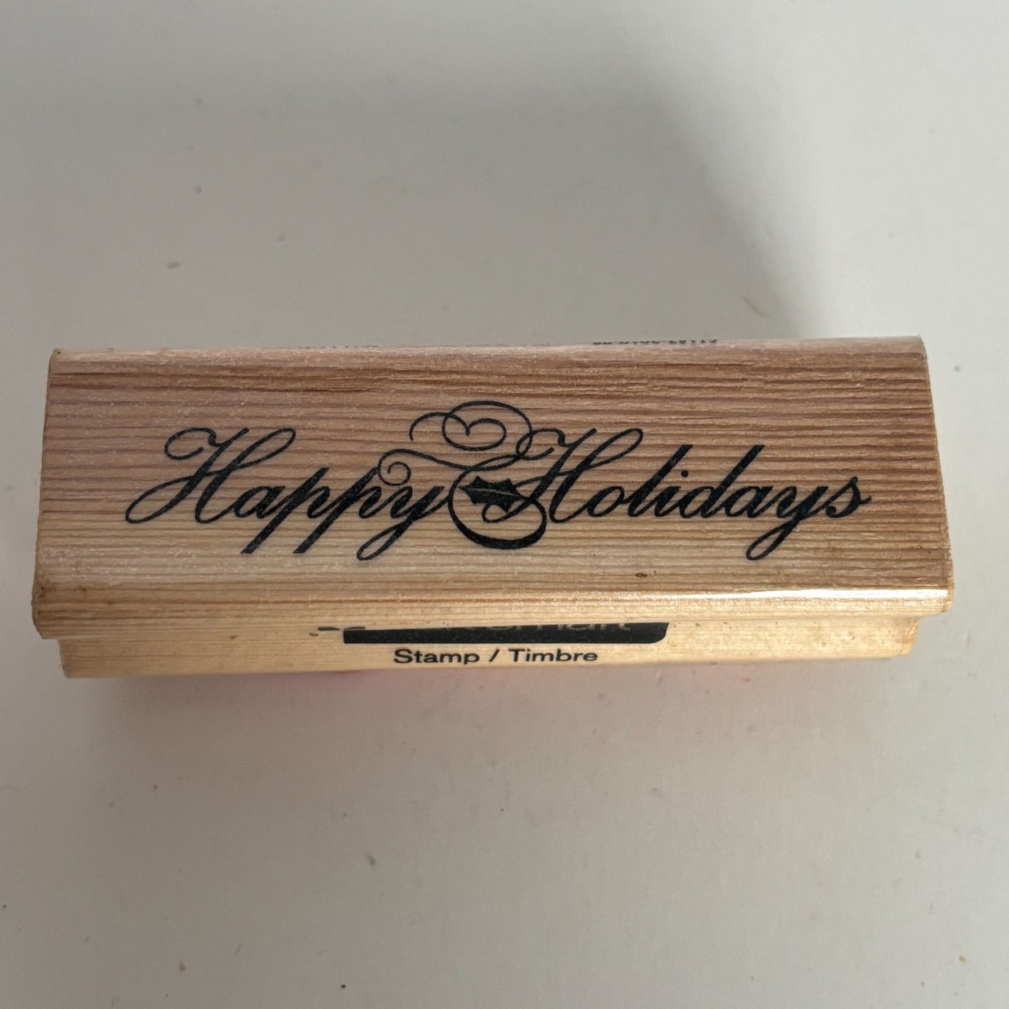 CraftSmart Rubber Stamp Happy Holidays Christmas Card Making Sentiment Cursive