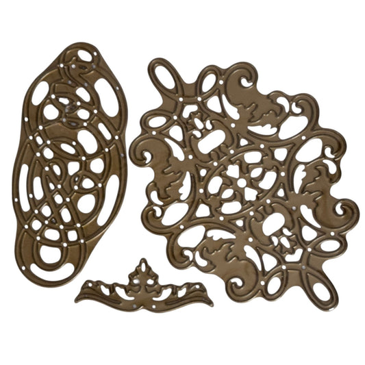 Anna Griffin Cuttlebug Decorative Cutting Die Set Ornate Flourish Elegant Metal Dies Cardmaking